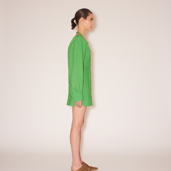 NWT Nanushka Long Sleeve Green Mini Dress size S - Picture 4 of 8
